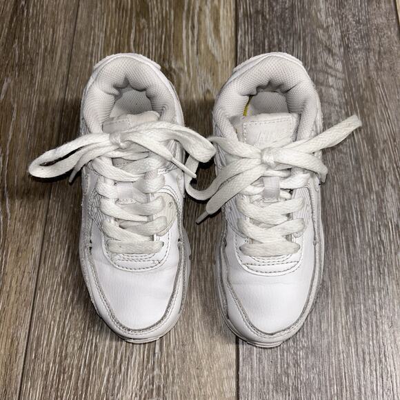 Nike Air Max 90 Youth US Size 11C White Running Sneaker Shoes CD6867-100 - Picture 4 of 11